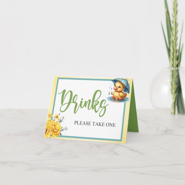 Carte de table Cute en caoutchouc canard (Devant)