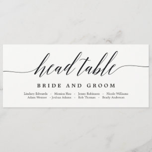 Carte de table d'assise - Script moderne