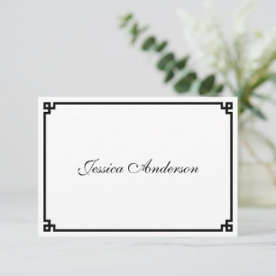 Carte de table de mariage à bordure à clé grecque 