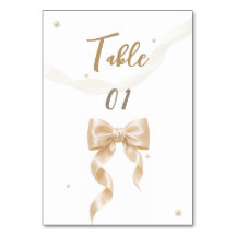 Carte de table de mariage à ruban de satin élégant
