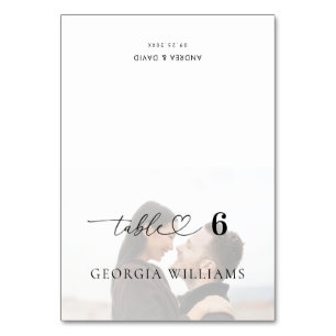 Carte de table de mariage avec nom de l'invité mod