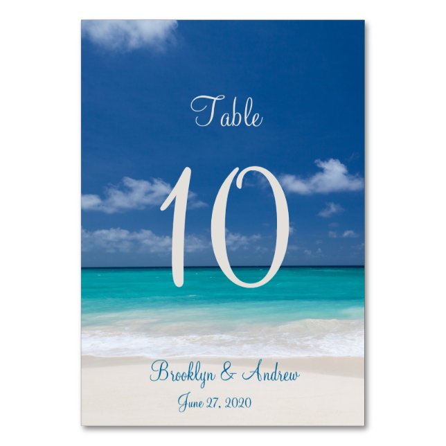 Carte de table de mariage Blue Beach Cartes de pla (Par défaut)