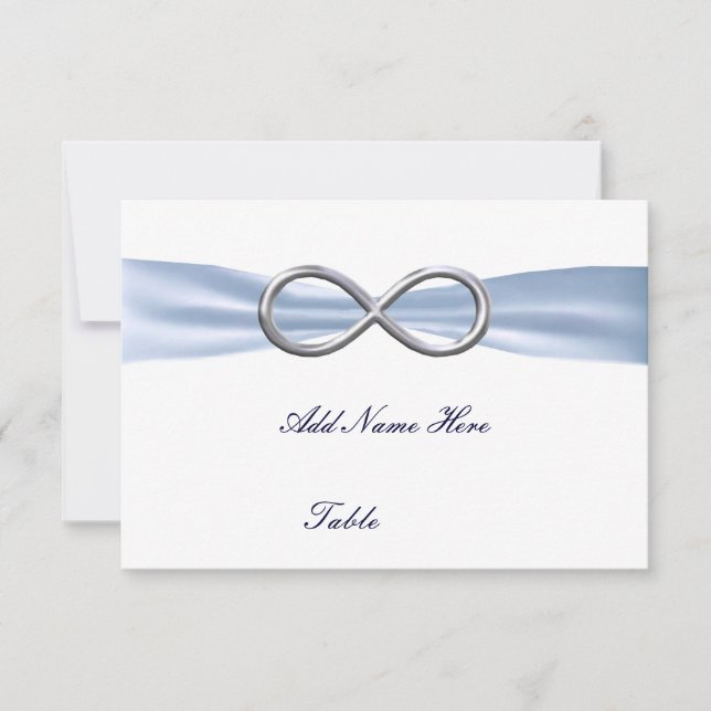 Carte de table de mariage Blue Infinity (Devant)
