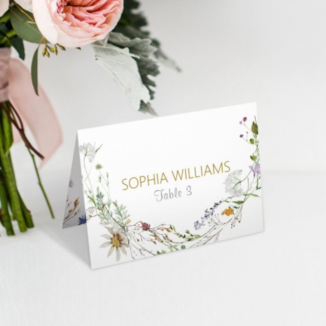 Carte de table de mariage Boho Wildflowers (Créateur téléchargé)