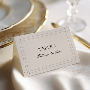 Carte de Table de Mariage Élégante Classique Vinta