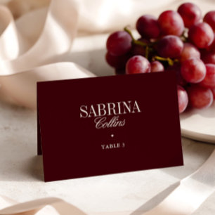 Carte de table de mariage élégante minimaliste bor