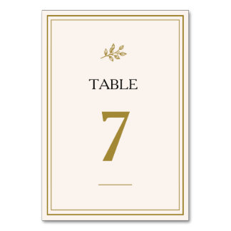 Carte de table de mariage élégante minimaliste en 