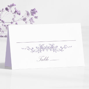 Carte de table de mariage floral lavande française