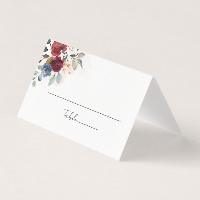 Carte de table de mariage florale (Front)