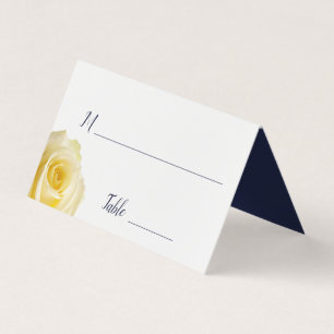 Carte de table de mariage florale moderne bleu jau
