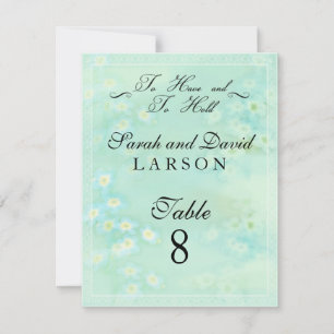 Carte de table de mariage florale Myosotis