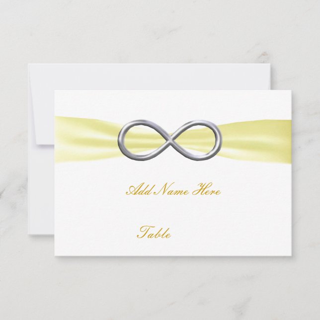 Carte de table de mariage Infinity jaune (Devant)
