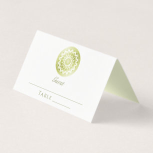 Carte de Table de Mariage Mandala à Dentelle Verte