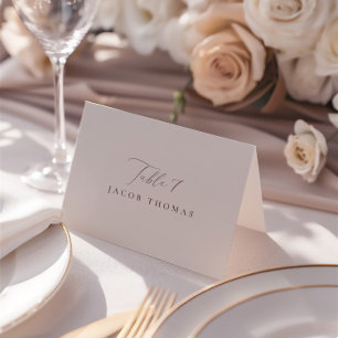 Carte de table de mariage minimaliste en ivoire él