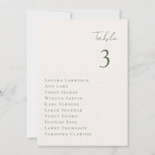 Carte de table de mariage romantique d'automne au 