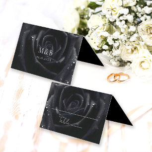 Carte de table de mariage Rose de minuit à motif f