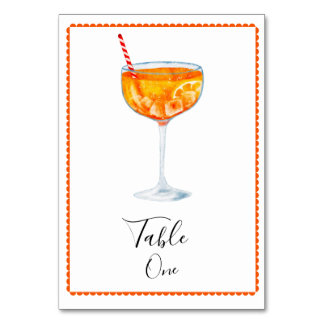Carte de table de numéro Aperol Spritz
