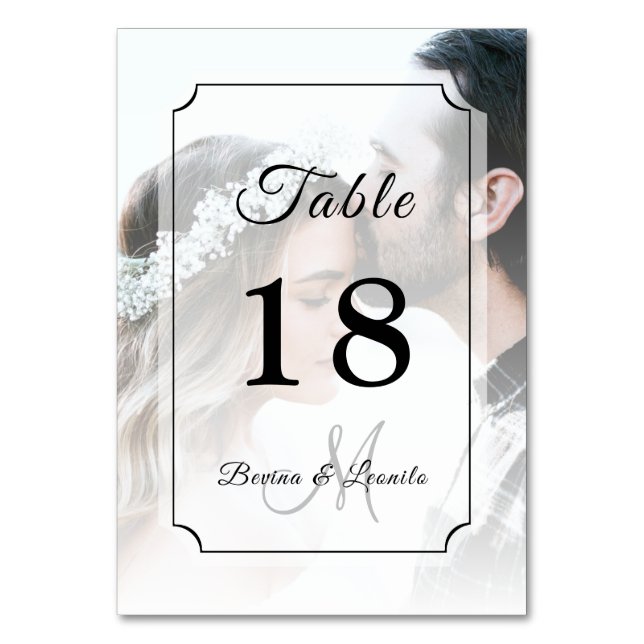Carte de table de script simple et élégante (Dos)