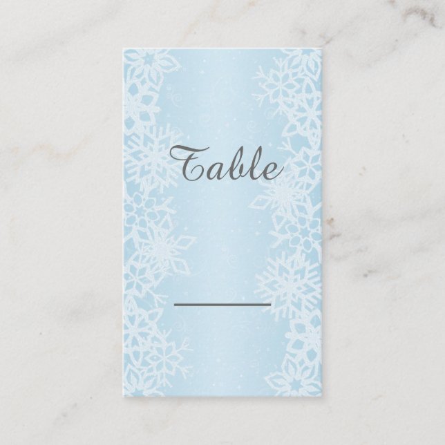 Carte de table des flocons d'hiver (Devant)