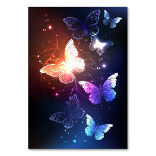 Carte de table des papillons de nuit brillants