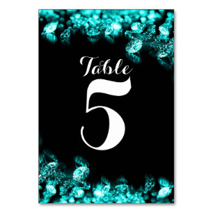Carte de table Diamond noir et Turquoise
