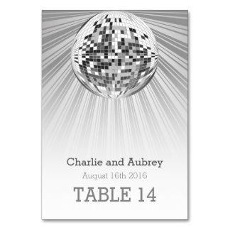 Carte de table Disco Ball Party