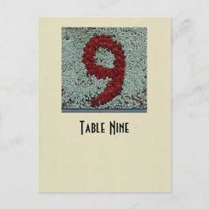 Carte de table du numéro 9 de photo