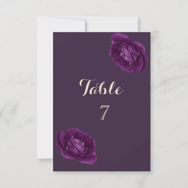 Carte de table Élégant Chic Roses Violettes (Dos)