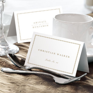 Carte de table élégante à bordure dorée minimalist