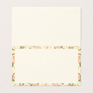 Carte de table élégante florale ivoire vintage pou