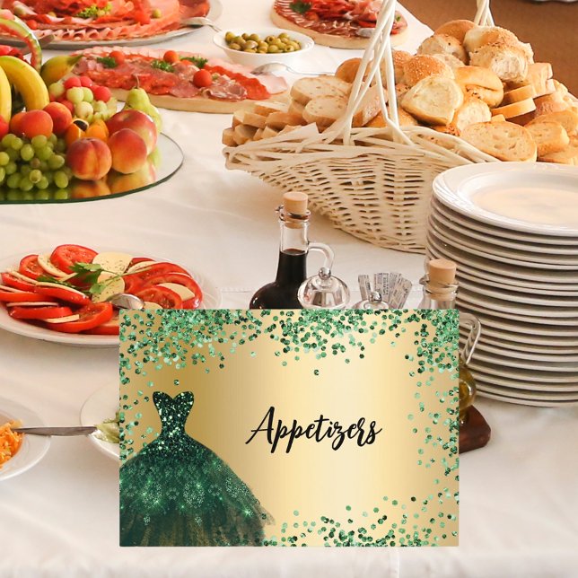 Carte de table Emerald green gold party (Créateur téléchargé)