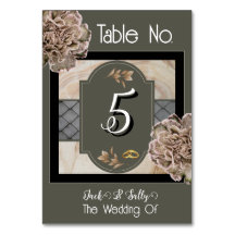 Carte de table florale aux tons neutres