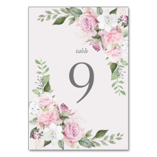Carte de table florale élégante de jardin de roses