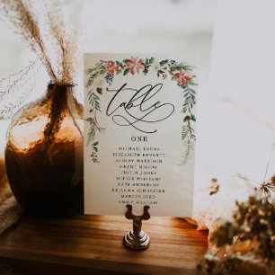 Carte de table florale hivernale rustique   Mariag