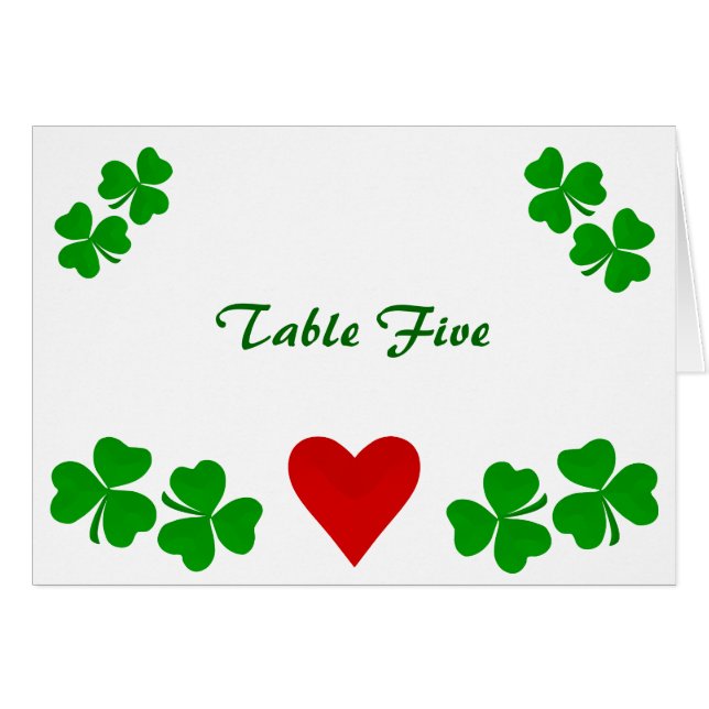 Carte de table frontière Shamrock irlandaise (Devant horizontal)