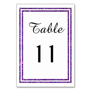 Carte de table - Garniture de faux paillettes viol