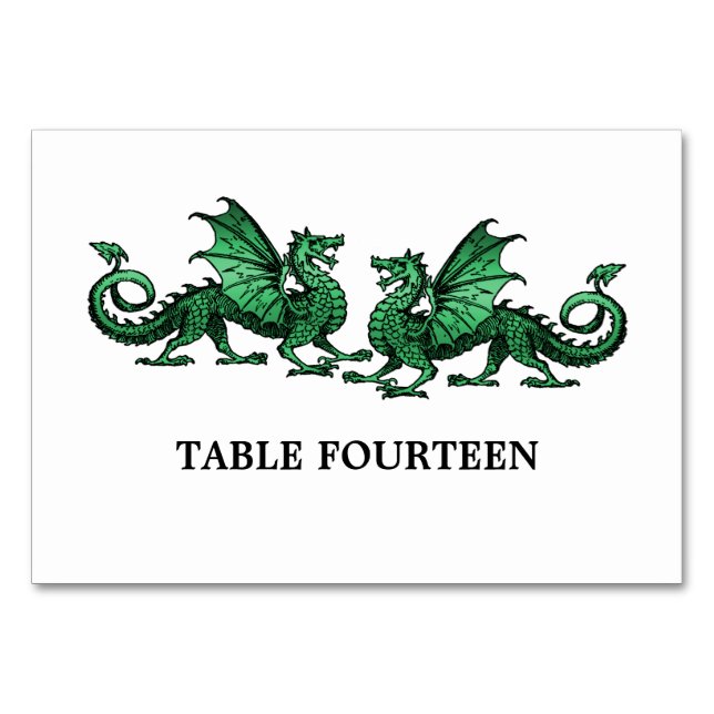 Carte de table Green Elegant Dragons (Devant)