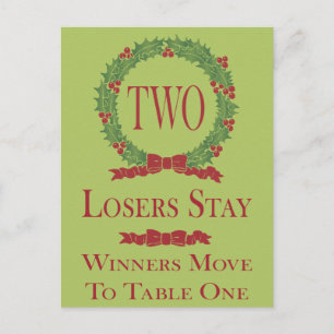 Carte de table Holly Wreath Bunco #2