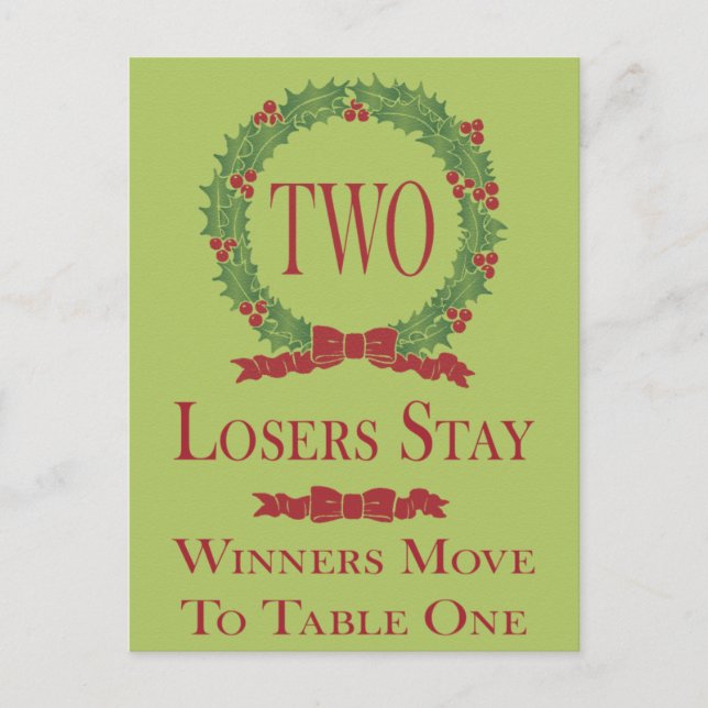 Carte de table Holly Wreath Bunco #2 (Devant)