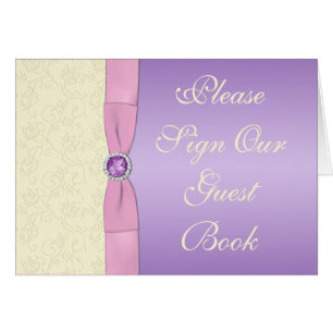 Carte de table Lavande, rose et ivoire