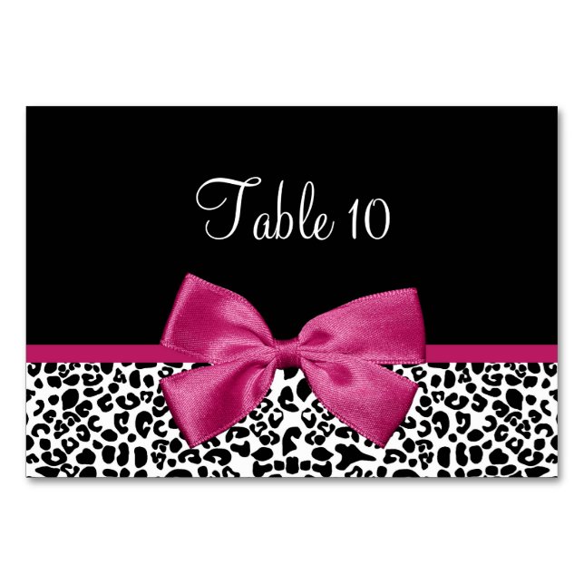 Carte de table Leopard moderne Vivacid rose ruban (Devant)