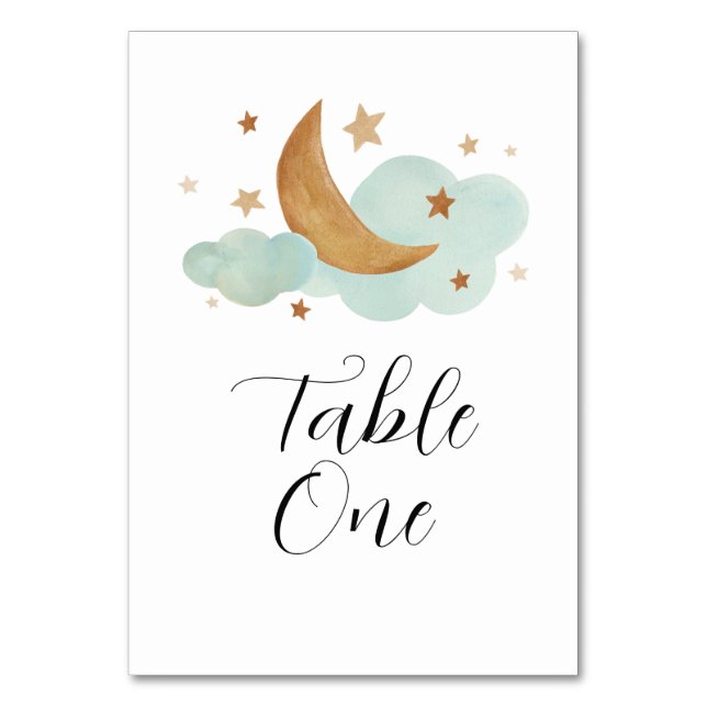 Carte de table Lune et étoiles neutres (Par défaut)