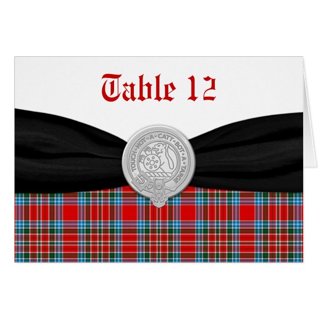 Carte de table MacBean Tartan antique (Devant horizontal)