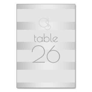 Carte de table mariage   Bandes argentées lumineus