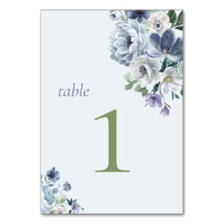 Carte de table Mariage bleu poudre
