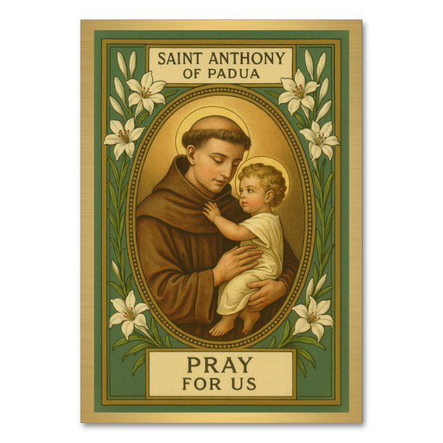 Carte de table Mariage catholique St. Anthony (Par défaut)