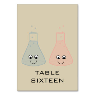Carte de table Mariage de chimie