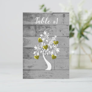 Carte de table Mariage Gold Tree of Hearts