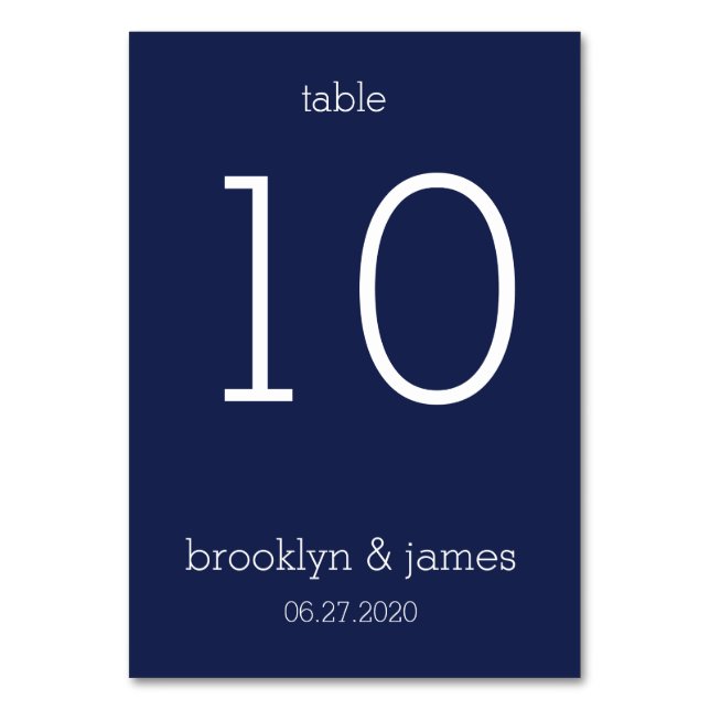 Carte de table Mariage moderne bleu marine (Par défaut)