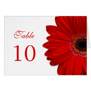Carte de table Mariage Red Gerbera Daisy